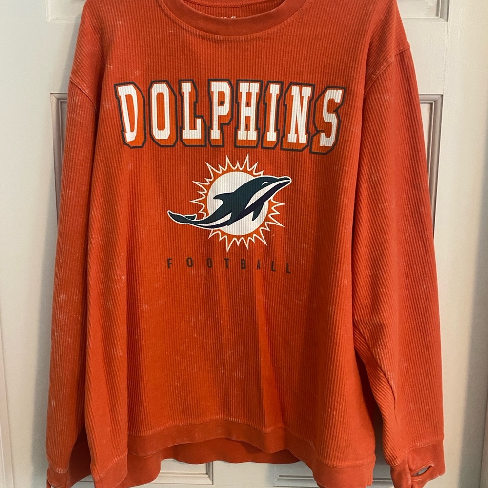 Orange Dolphins Thin Sweatshirt